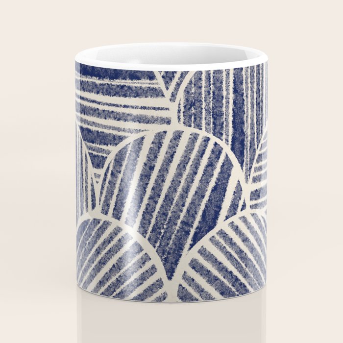 Navy Blue Striped Pattern #2 Coffee Mug Gallery Image 4