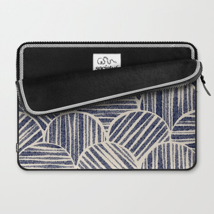 Navy Blue Striped Pattern #2 Laptop Sleeve Gallery Image 2
