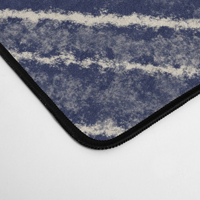 Navy Blue Striped Pattern #2 Desk Mat Gallery Image 4