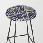 Navy Blue Striped Pattern #2 Stool Gallery Image 2