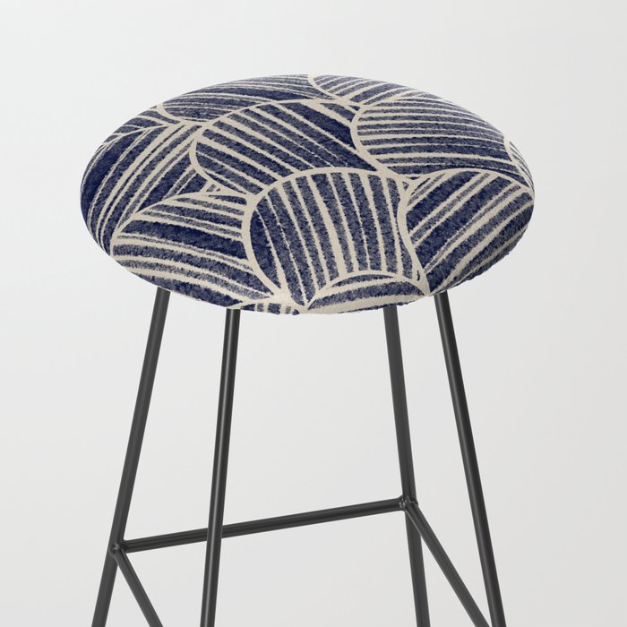 Navy Blue Striped Pattern #2 Stool Gallery Image 2