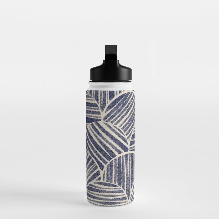 Navy Blue Striped Pattern #2 Water Bottle Gallery Image 3