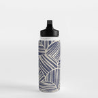 Navy Blue Striped Pattern #2 Water Bottle Gallery Image 3