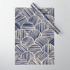 Navy Blue Striped Pattern #2 Wrapping Paper Gallery Image 1