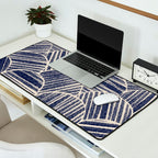 Navy Blue Striped Pattern #2 Desk Mat Gallery Image 2