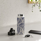 Navy Blue Striped Pattern #2 Water Bottle Gallery Image 4