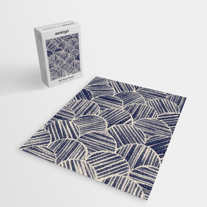 Navy Blue Striped Pattern #2 Jigsaw Puzzle Gallery Image 2