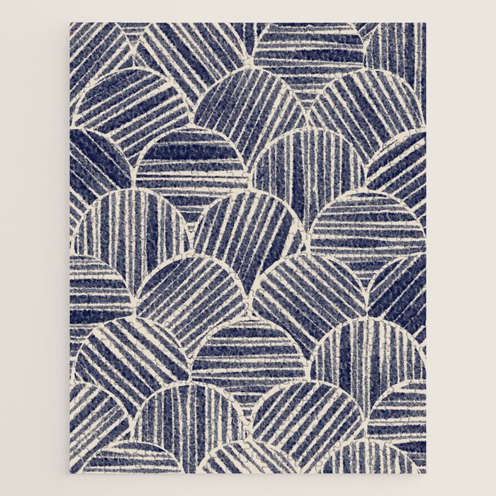 Navy Blue Striped Pattern #2 Jigsaw Puzzle Gallery Image 1