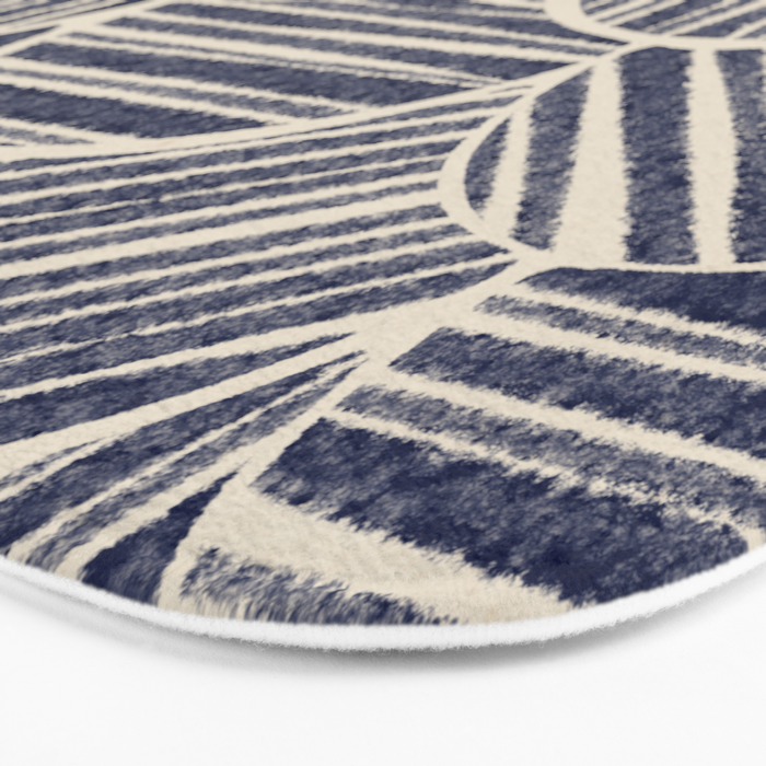 Navy Blue Striped Pattern #2 Bath Mat Gallery Image 3