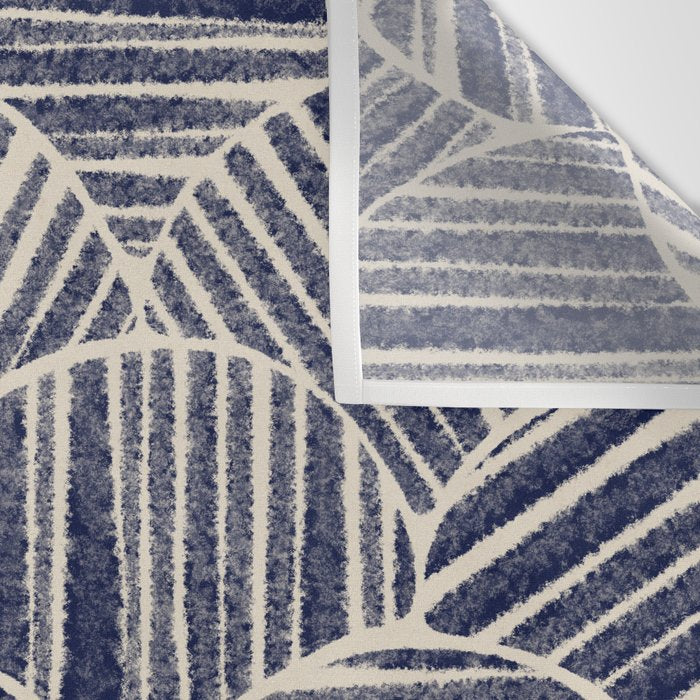 Navy Blue Striped Pattern #2 Wall Tapestry Gallery Image 3