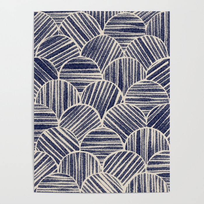 Navy Blue Striped Pattern #2 Poster Gallery Image 1