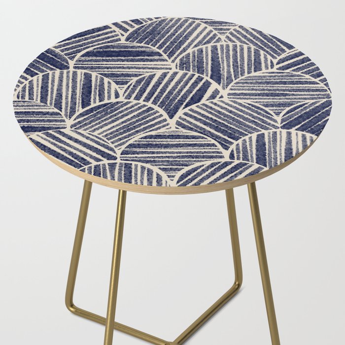 Navy Blue Striped Pattern #2 Side Table Gallery Image 2