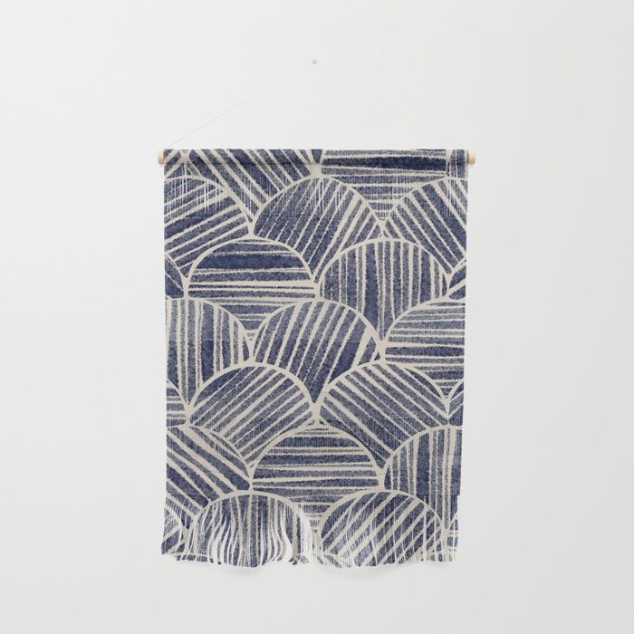 Navy Blue Striped Pattern #2 Wall Hanging Gallery Image 1