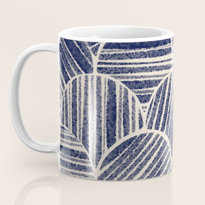 Navy Blue Striped Pattern #2 Coffee Mug Gallery Image 3