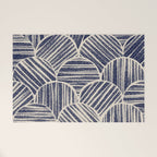 Navy Blue Striped Pattern #2 Welcome Mat Gallery Image 1
