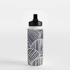 Navy Blue Striped Pattern #2 Water Bottle Gallery Image 2