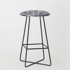 Navy Blue Striped Pattern #2 Stool Gallery Image 1