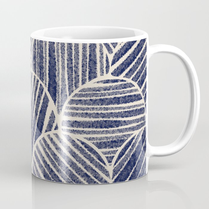 Navy Blue Striped Pattern #2 Coffee Mug Gallery Image 1