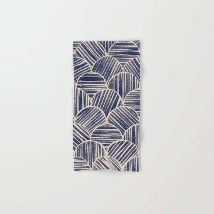 Navy Blue Striped Pattern #2 Bath Towel Gallery Image 1
