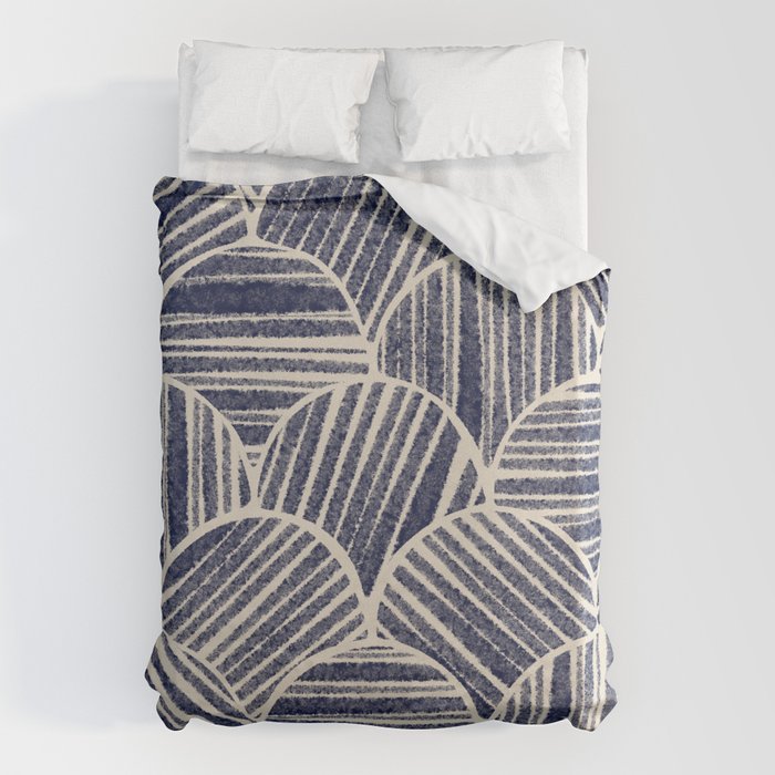 Navy Blue Striped Pattern #2 Duvet Cover Gallery Image 1