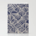 Navy Blue Striped Pattern #2 Stationery Card Gallery Image 2