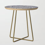 Navy Blue Striped Pattern #2 Side Table Gallery Image 1