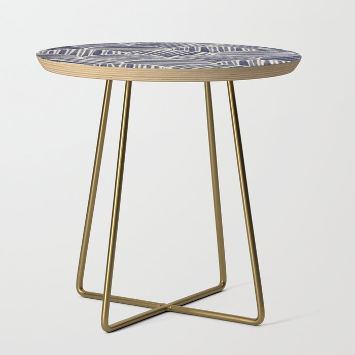Navy Blue Striped Pattern #2 Side Table Gallery Image 1