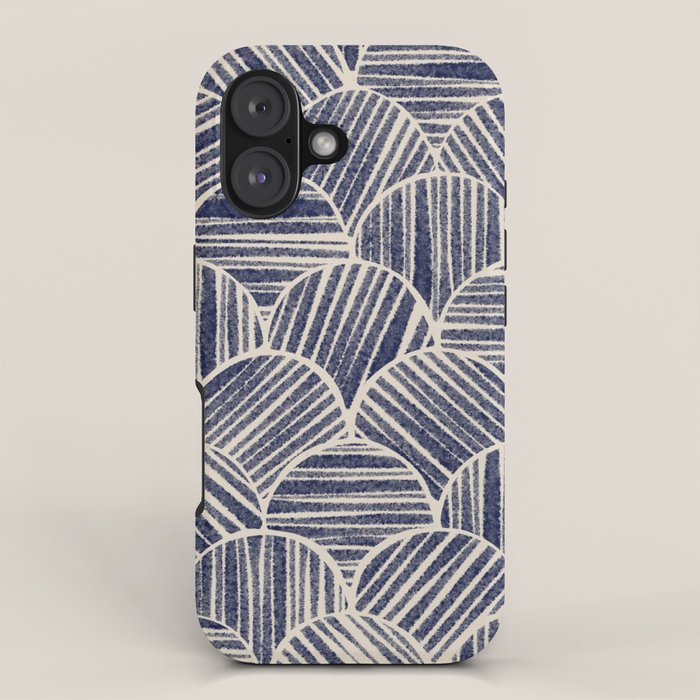 Navy Blue Striped Pattern #2 iPhone Case Gallery Image 1