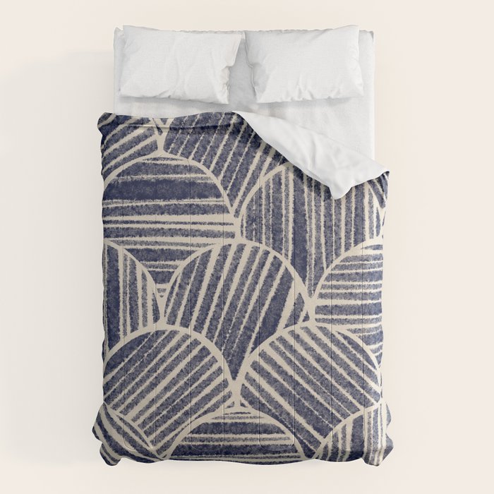 Navy Blue Striped Pattern #2 Comforter Gallery Image 6
