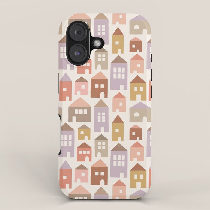 Happy Houses - Earth Tones iPhone Case Gallery Image 1