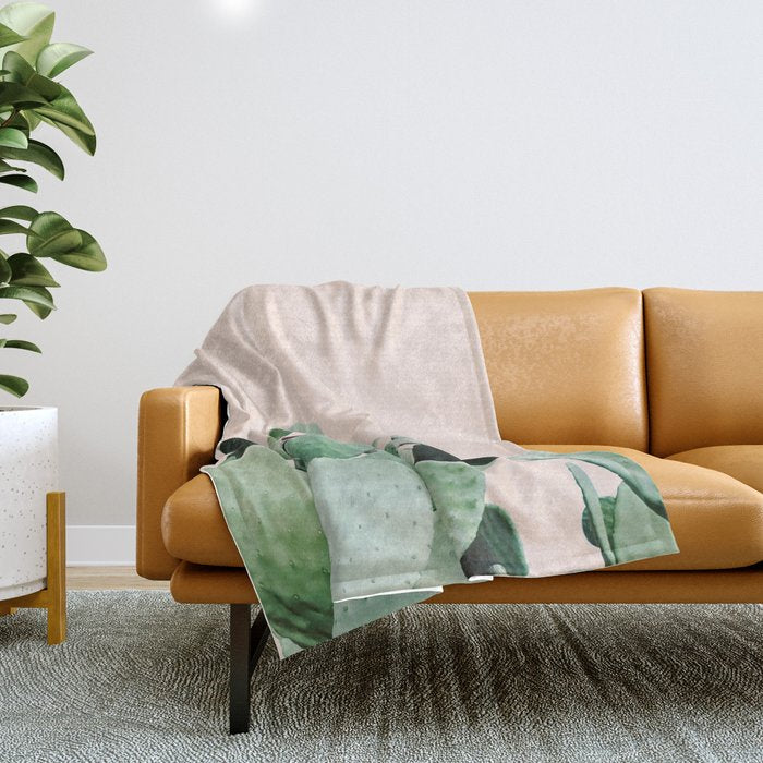 Cactus culture Throw Blanket Gallery Image 1