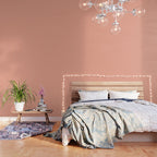 Narrow Check Pattern - Retro Coral and Cream Wallpaper Gallery Image 3