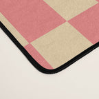 Narrow Check Pattern - Retro Coral and Cream Desk Mat Gallery Image 4