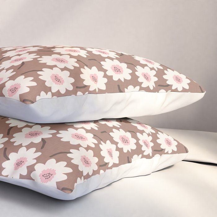 Flower field - mocha pink Pillow Sham Gallery Image 3