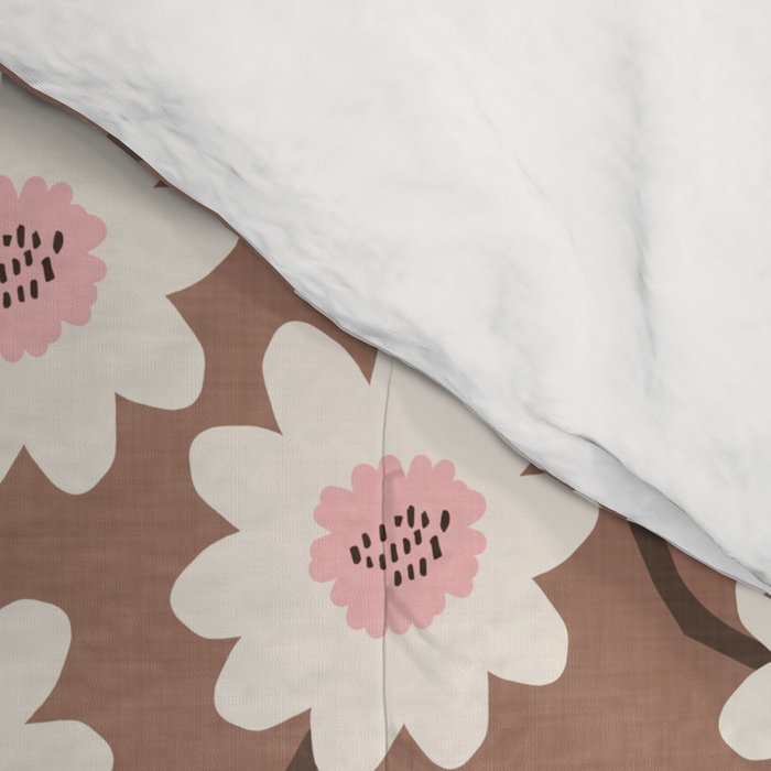 Flower field - mocha pink Comforter Gallery Image 4