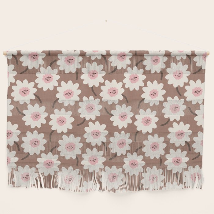 Flower field - mocha pink Wall Hanging Gallery Image 1