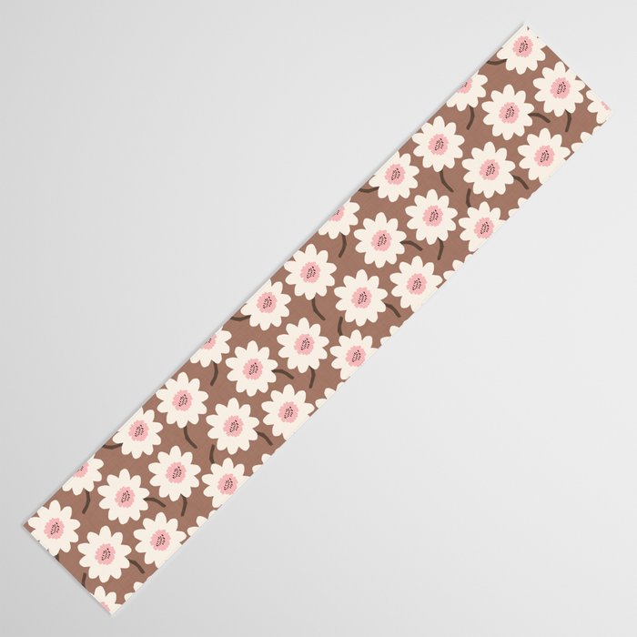 Flower field - mocha pink Table Runner Gallery Image 3