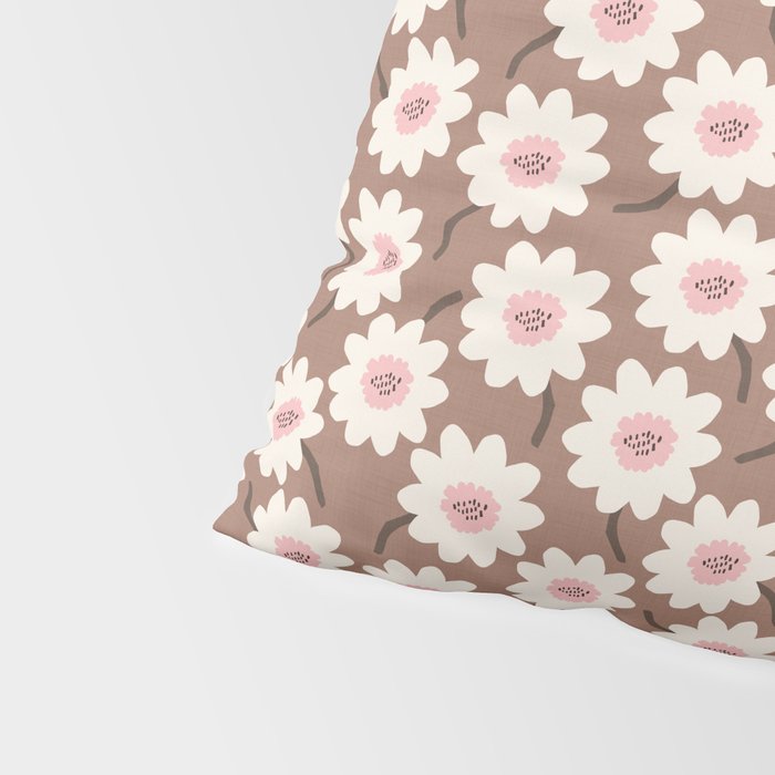 Flower field - mocha pink Pillow Sham Gallery Image 4