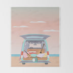 Beach Van Throw Blanket Gallery Image 2