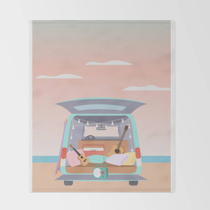 Beach Van Throw Blanket Gallery Image 2