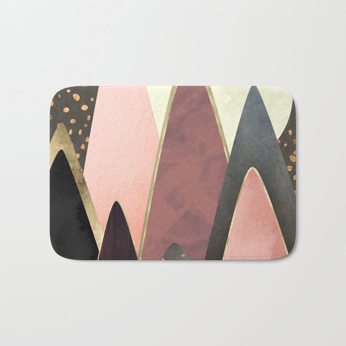 Pink and Gold Peaks Bath Mat Gallery Image 1