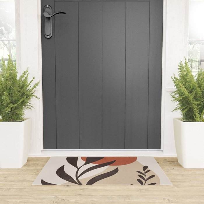 Minimal Abstract Art Plant 8 Welcome Mat Gallery Image 3