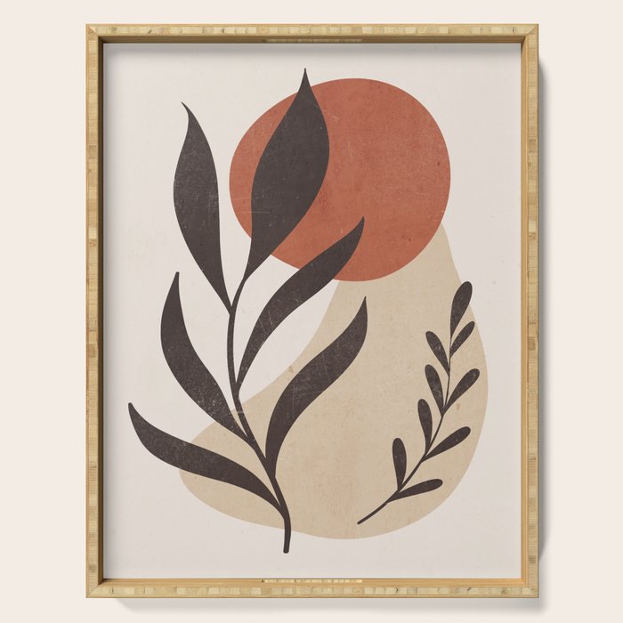 Minimal Abstract Art Plant 8 Serving Tray Gallery Image 1