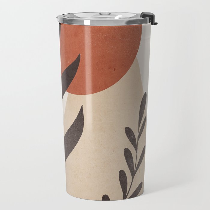 Minimal Abstract Art Plant 8 Travel Mug Gallery Image 2