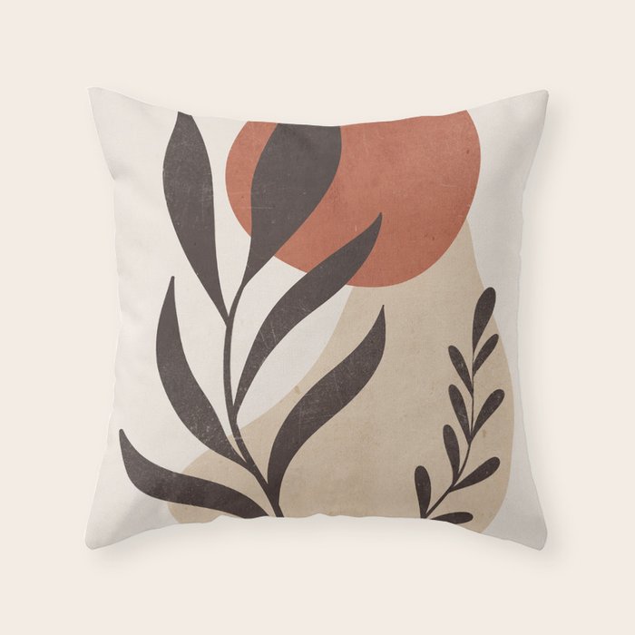 Minimal Abstract Art Plant 8 Throw Pillow Gallery Image 6