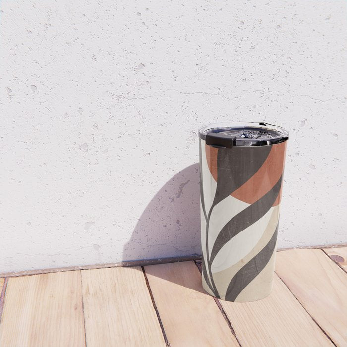 Minimal Abstract Art Plant 8 Travel Mug Gallery Image 4