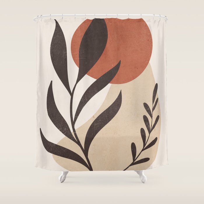 Minimal Abstract Art Plant 8 Shower Curtain Gallery Image 1