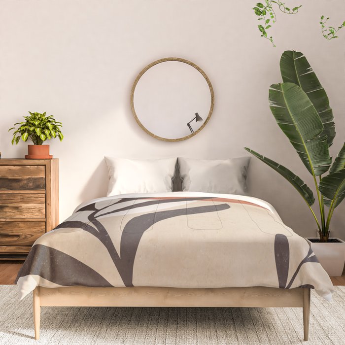 Minimal Abstract Art Plant 8 Comforter Gallery Image 3