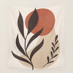 Minimal Abstract Art Plant 8 Wall Tapestry Gallery Image 4