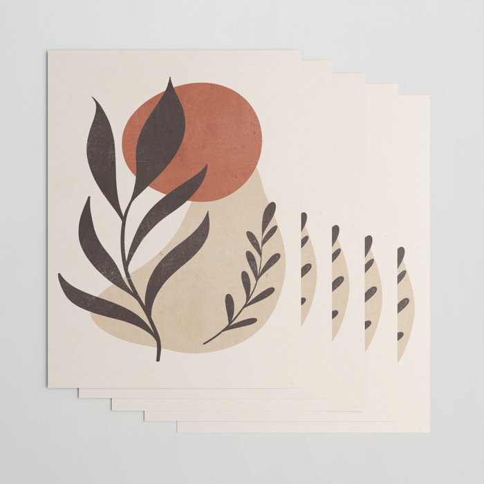 Minimal Abstract Art Plant 8 Wrapping Paper Gallery Image 3
